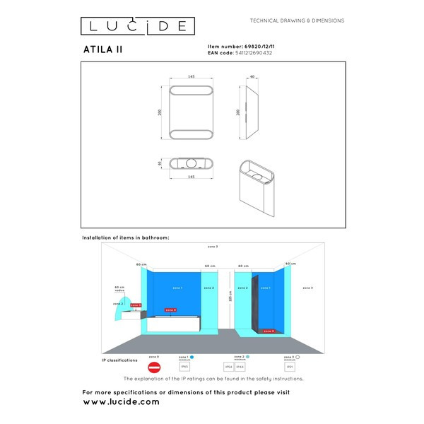 Lucide Wandlamp | 2200-2700-3000K | Atila ii | Chroom | 10W LLU20023 - 5