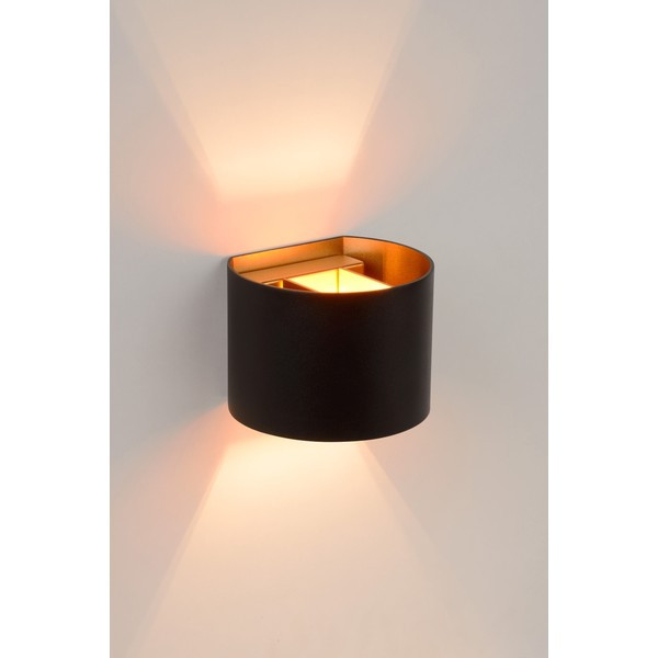Lucide Wandlamp | 2700K | Xio | Halfrond | IP20 | Zwart | 3.5W LLU20565 - 1