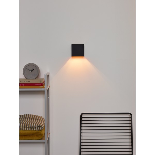 Lucide Wandlamp | 2700K | Xio | Vierkant | IP20 | Zwart | 4W LLU20570 - 4