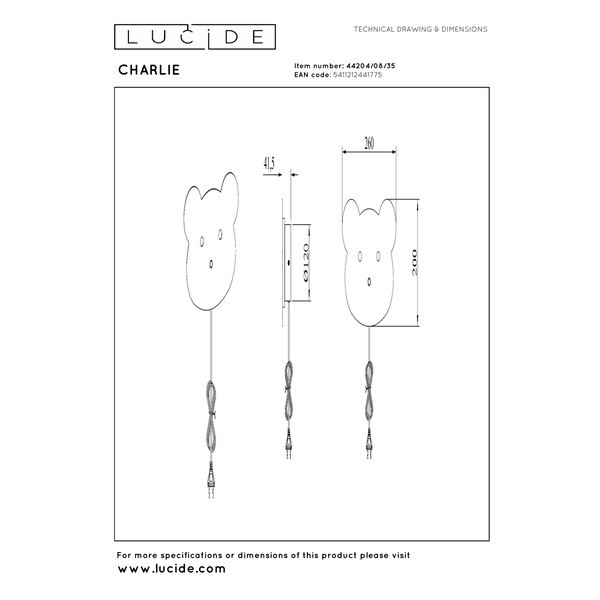 Lucide Wandlamp | Charlie | 2700K | Dimbaar | Blauw | 7W LLU20067 - 5