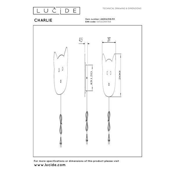 Lucide Wandlamp | Charlie | 2700K | Dimbaar | Groen | 7W LLU20068 - 5