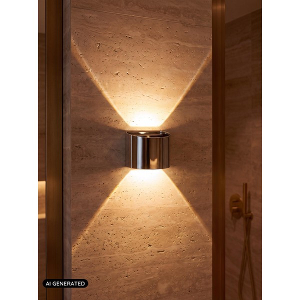 Lucide Wandlamp | Up & Down | Halfrond | Armin | IP54 | Chroom | 2200-2700-3000K | 7W LLU20015 - 3