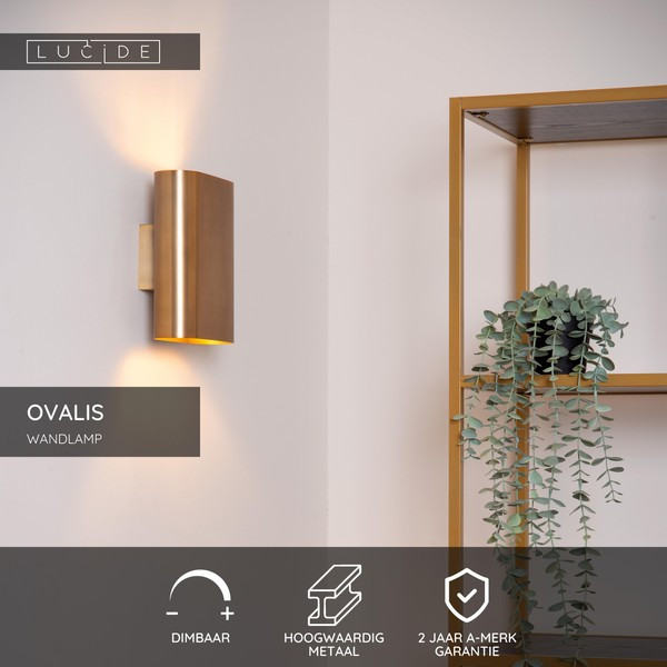 Lucide Wandlamp 2x E14 | Ovalis | IP20 | Messing LLU20310 - 7