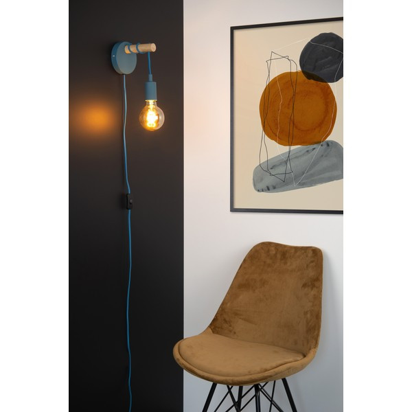 Lucide Wandlamp E27 | Pola | IP20 | Blauw | Ø 12 cm LLU20329 - 1