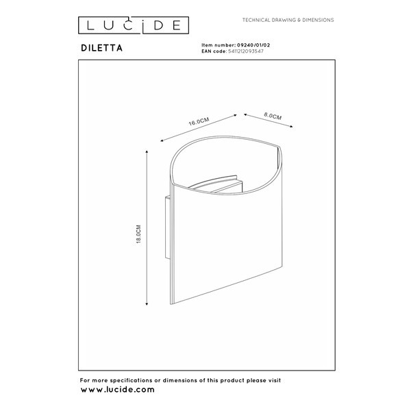 Lucide Wandlamp G9 | Diletta | IP20 | Goud LLU20097 - 7