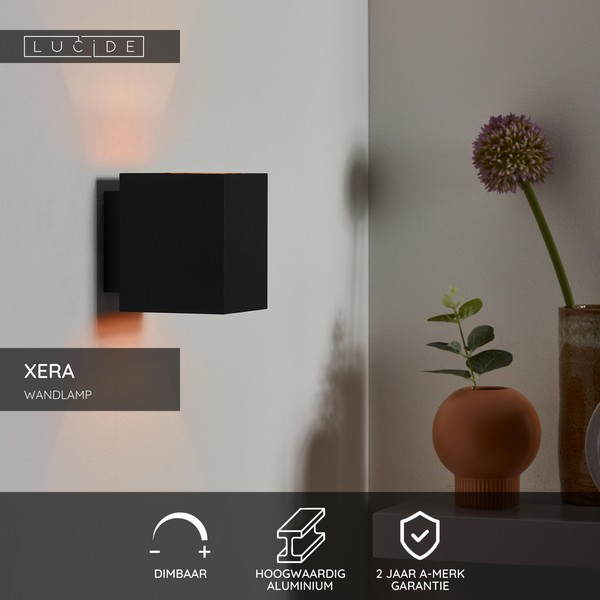 Lucide Wandlamp G9 | Vierkant | Xera | IP20 | Zwart LLU20558 - 6