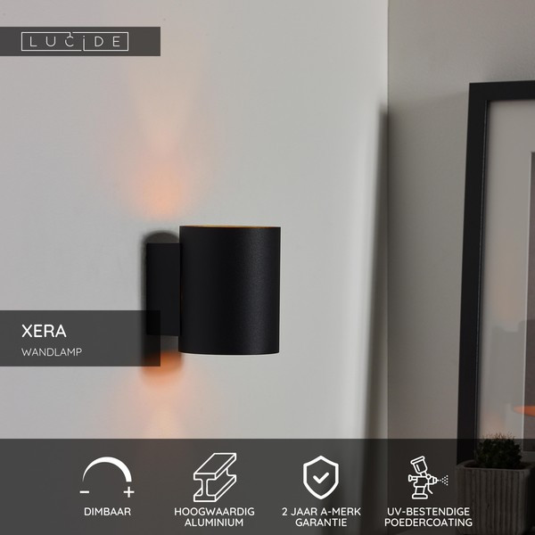 Lucide Wandlamp G9 | Xera | Rond | IP20 | Zwart | Ø 8 cm LLU20560 - 6