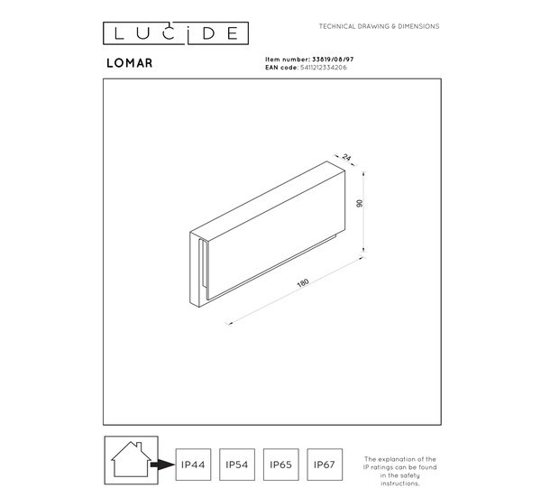 Lucide Wandlamp buiten | Lomar | 2700K | IP54 | Roest bruin | 10W LLU20245 - 3