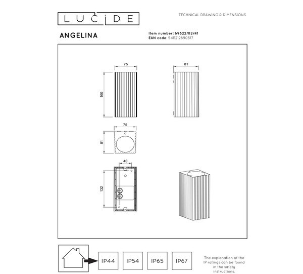Lucide Wandlamp buiten GU10 | Up & Down | Angelina | IP65 | Taupe LLU20011 - 4