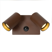 Lucide Wandlamp buiten op sensor | Emeric | 2200-2700-3000K | IP54 | Bewegingssensor | Roest bruin | 20W LLU20112