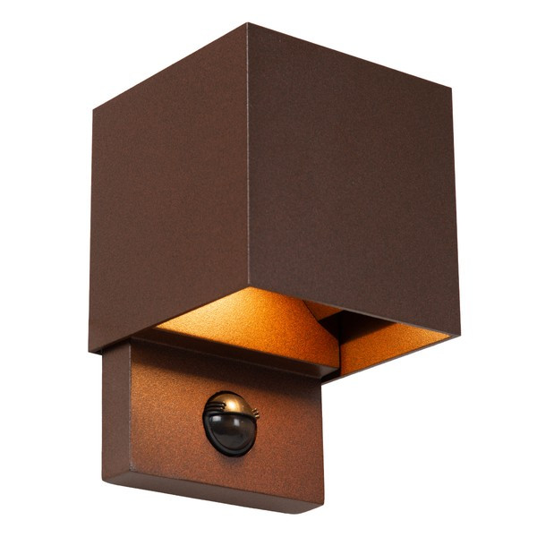 Lucide Wandlamp buiten op sensor | Tadzio | 2700-3300-4000K | IP65 | Bewegingssensor | Roest bruin | 7W LLU20408 - 1