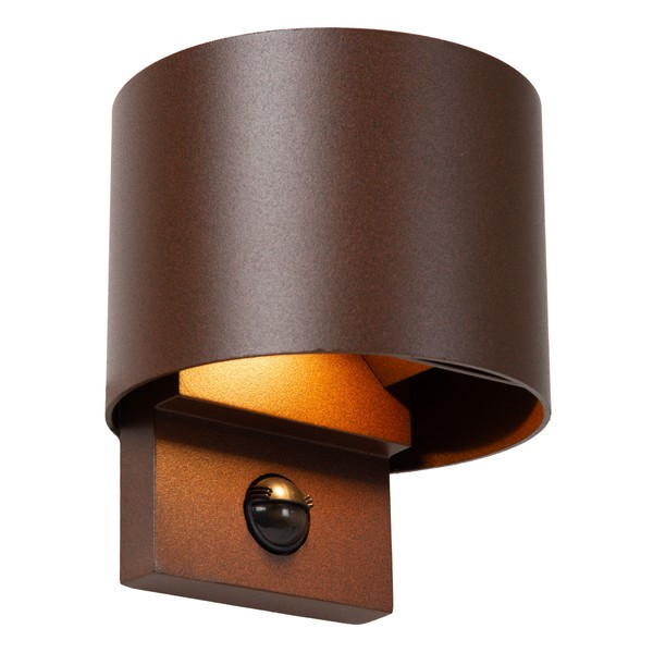 Lucide Wandlamp buiten op sensor | Tadzio | 2700-3300-4000K | IP65 | Bewegingssensor | Roest bruin | 7W LLU20409 - 1
