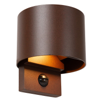 Lucide Wandlamp buiten op sensor | Tadzio | 2700-3300-4000K | IP65 | Bewegingssensor | Roest bruin | 7W LLU20409