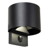 Lucide Wandlamp buiten op sensor | Tadzio | 2700-3300-4000K | IP65 | Bewegingssensor | Zwart | 7W LLU20411 - 1