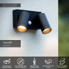 Lucide Wandlamp buiten op sensor 2x GU10 | Taylor | IP54 | Bewegingssensor | Zwart LLU20425 - 4