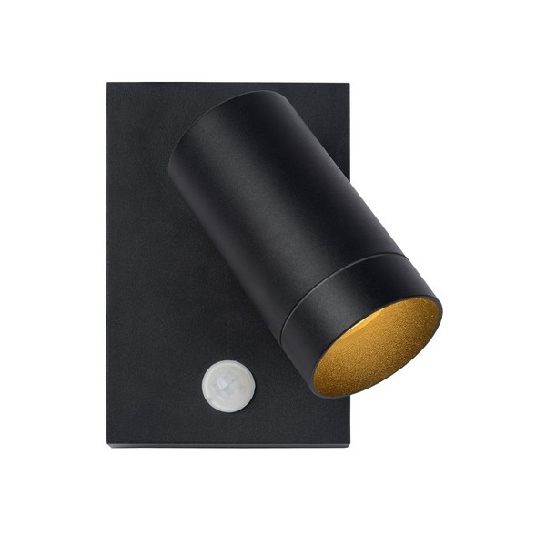 Lucide Wandlamp buiten op sensor GU10 | Taylor | IP54 | Bewegingssensor | Zwart LLU20423 - 1