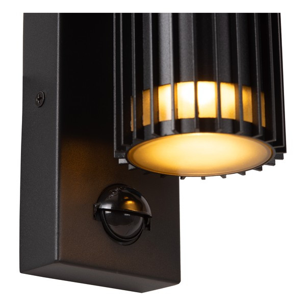 Lucide Wandlamp buiten op sensor GU10 | Timbala | IP44 | Bewegingssensor | Zwart LLU20428 - 3