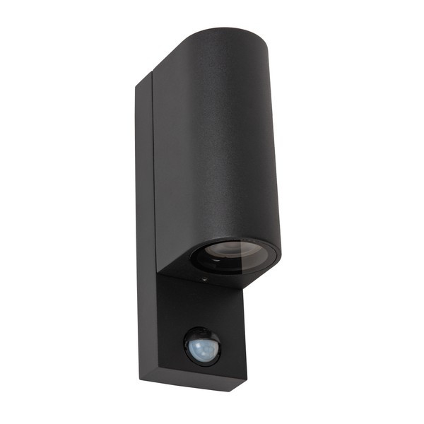 Lucide Wandlamp buiten op sensor GU10 | Up & Down | Zaro | IP65 | Bewegingssensor | Zwart LLU20589 - 2