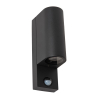 Lucide Wandlamp buiten op sensor GU10 | Up & Down | Zaro | IP65 | Bewegingssensor | Zwart LLU20589 - 2