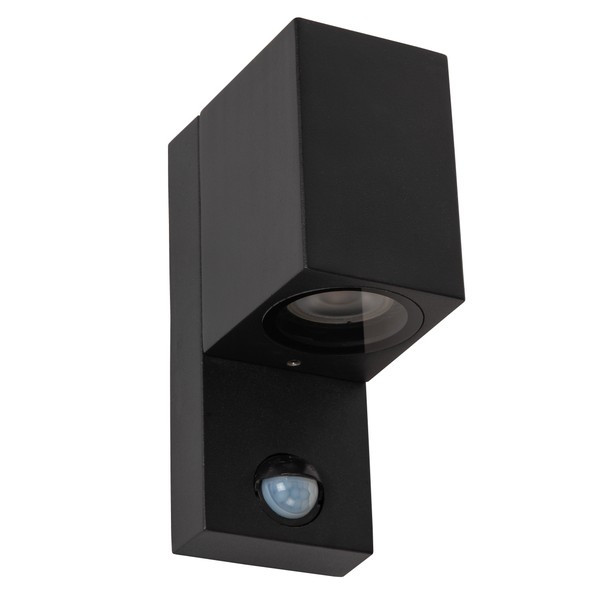 Lucide Wandlamp buiten op sensor GU10 | Zaro | Bewegingssensor | | IP65 | Zwart LLU20585 - 2