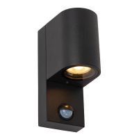 Lucide Wandlamp buiten op sensor GU10 | Zaro | Bewegingssensor | IP65 | Zwart LLU20586