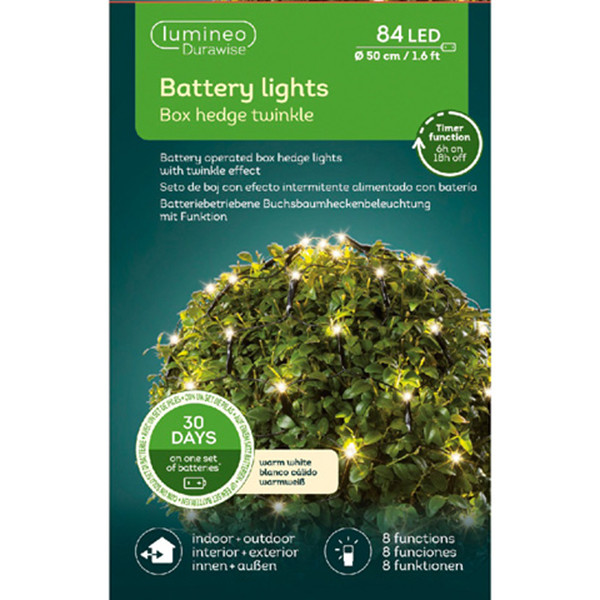 Lumineo Buxus verlichting op batterijen | Ø 50 cm | 84 leds | Durawise | Geschikt voor buiten | Lumineo  LLU00262 - 5