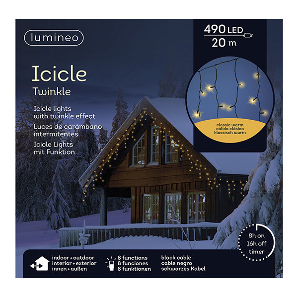 IJspegelverlichting 20 meter | Extra warm wit | Twinkle effect | 490 lampjes | Lumineo LLU00490 - 2