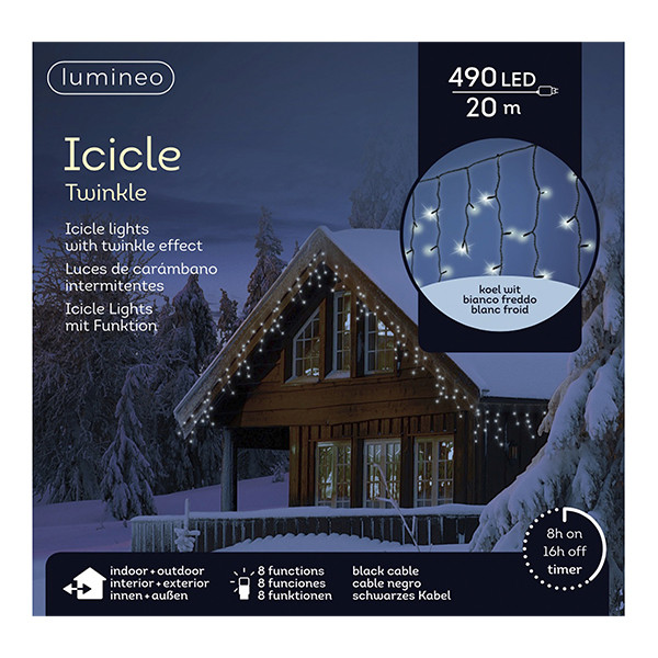 IJspegelverlichting 20 meter | Koud wit | Twinkle effect | 490 lampjes | Lumineo LLU00492 - 2