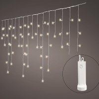 IJspegelverlichting op batterijen 7 meter | Warm wit met Twinkle effect | 192 lampjes met timer | Lumineo LLU00510