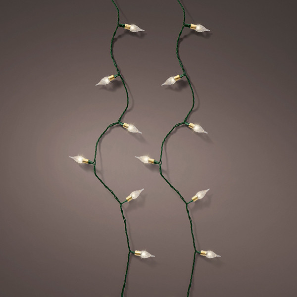 Kerstboomkaarsen op batterijen | Vintage | 4.9 meter | Warm Wit | 16 lampjes | Lumineo LLU00285 - 1