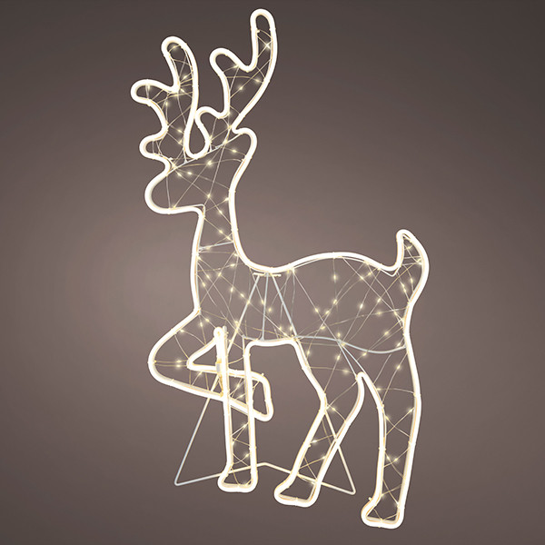 Kerstfiguur hert met verlichting | 50 x 82 cm | Warm wit | Twinkle effect | 602 lampjes | Lumineo LLU00466 - 1