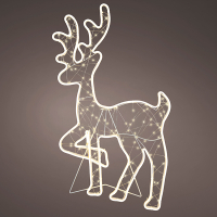 Kerstfiguur hert met verlichting | 50 x 82 cm | Warm wit | Twinkle effect | 602 lampjes | Lumineo LLU00466