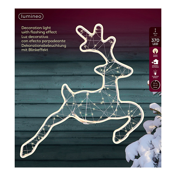 Kerstfiguur hert met verlichting | 62 x 58 cm | Warm wit | Twinkle effect | 602 lampjes | Lumineo LLU00467 - 2