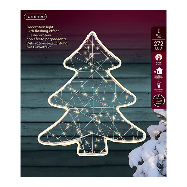 Kerstfiguur kerstboom met verlichting | 46 x 52 cm | Warm wit | Twinkle effect | 272 lampjes | Lumineo LLU00465 - 2