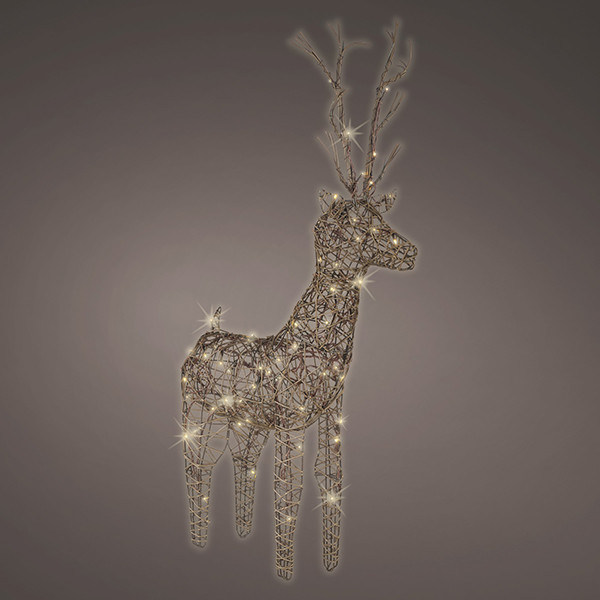 Kerstfiguur rendier met verlichting | 46 x 69 cm | Warm wit | 48 lampjes | Lumineo LLU00460 - 1