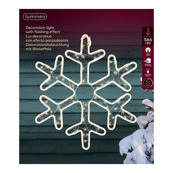 Kerstfiguur sneeuwvlok met verlichting | 54 x 63 cm | Warm wit | Twinkle effect | 566 lampjes | Lumineo LLU00464 - 2