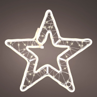 Kerstfiguur ster met verlichting | 37.5 x 35.5 cm | Warm wit | Twinkle effect | 236 lampjes | Lumineo LLU00462
