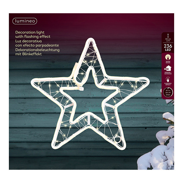 Kerstfiguur ster met verlichting | 37.5 x 35.5 cm | Warm wit | Twinkle effect | 236 lampjes | Lumineo LLU00462 - 2