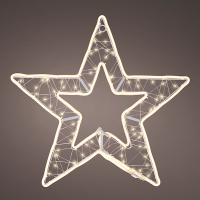 Kerstfiguur ster met verlichting | 56 x 52 cm | Warm wit | Twinkle effect | 384 lampjes | Lumineo LLU00463