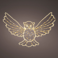 Kerstfiguur uil met verlichting | 54 x 39 cm | Twinkle effect | 340 lampjes | Lumineo LLU00447