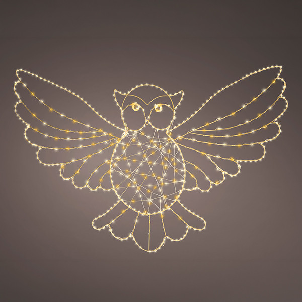 Kerstfiguur uil met verlichting | 84 x 55 cm | Twinkle effect | 545 lampjes | Lumineo LLU00448 - 1