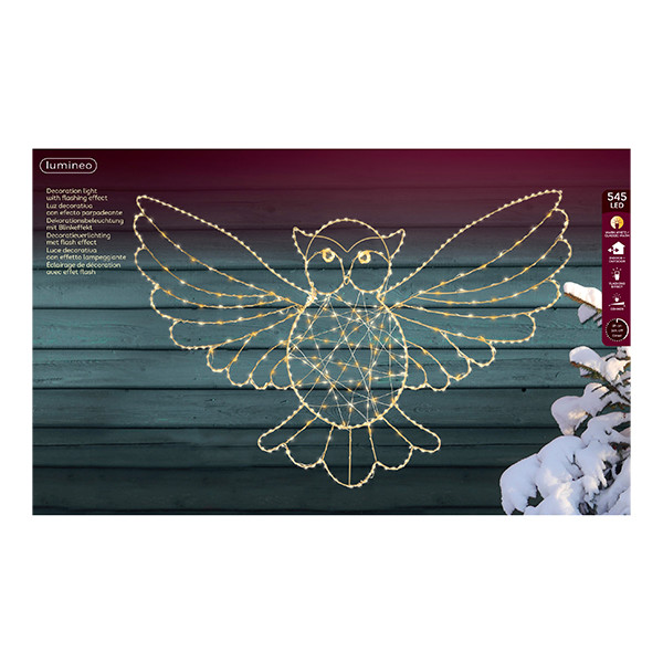Kerstfiguur uil met verlichting | 84 x 55 cm | Twinkle effect | 545 lampjes | Lumineo LLU00448 - 2