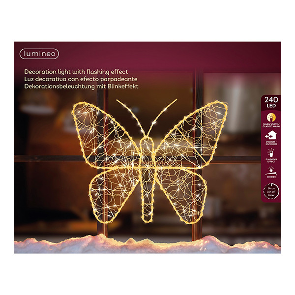 Kerstfiguur vlinder met verlichting | 58 x 43 cm | Twinkle effect | 240 lampjes | Lumineo LLU00472 - 2