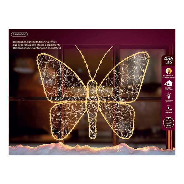 Kerstfiguur vlinder met verlichting | 58 x 43 cm | Twinkle effect | 436 lampjes | Lumineo LLU00455 - 2