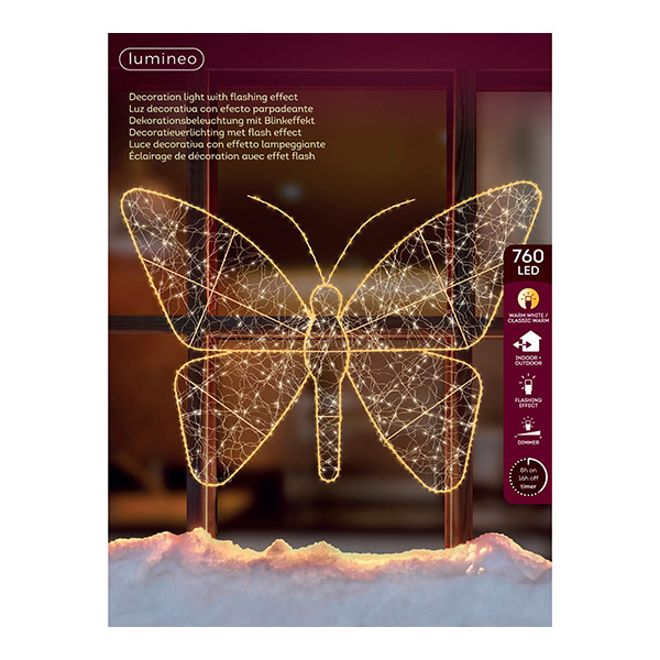 Kerstfiguur vlinder met verlichting | 98 x 77 cm | Twinkle effect | 760 lampjes | Lumineo LLU00456 - 3