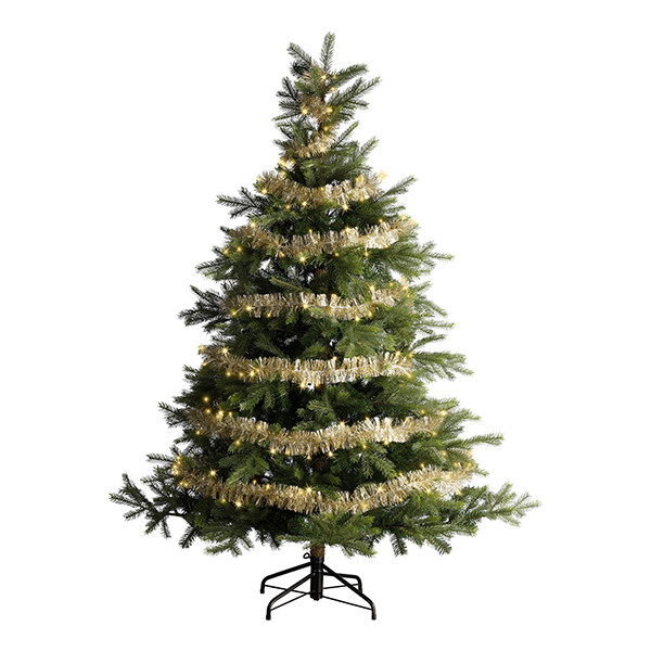 Kerstslinger met verlichting op batterij | 3 meter | 60 lampjes | Soft Gold | Zilver, goud | Lumineo LLU00478 - 2