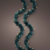 Kerstslinger met verlichting op batterij | 8.9 meter | 180 lampjes | Soft Gold | Emerald Groen | Lumineo LLU00482