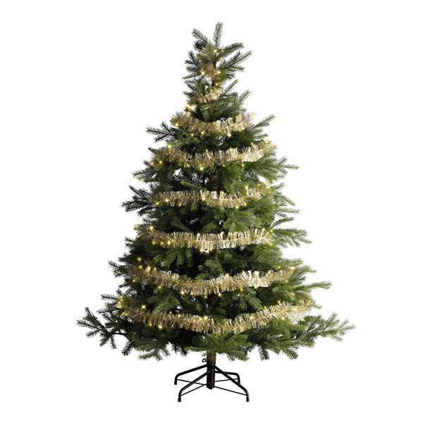 Kerstslinger met verlichting op batterij | 8.9 meter | 180 lampjes | Soft Gold | Zilver, goud | Lumineo LLU00483 - 2