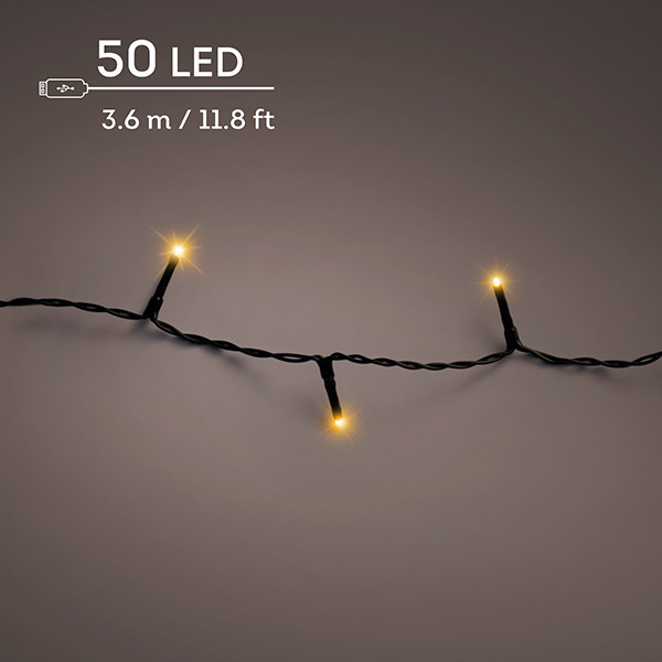 Kerstverlichting 3.6 meter | Duracharge oplaadbaar | Extra warm wit | 50 lampjes | Lumineo LLU00440 - 1