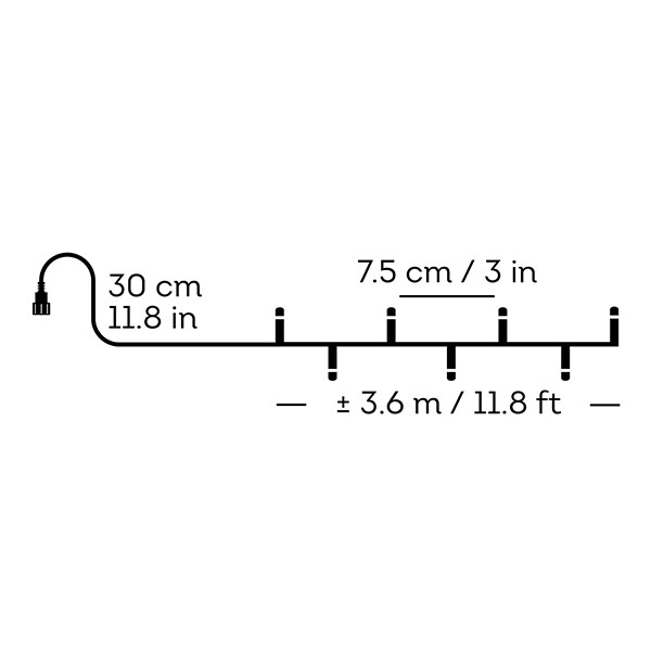 Kerstverlichting 3.6 meter | Duracharge oplaadbaar | Extra warm wit | 50 lampjes | Lumineo LLU00440 - 3